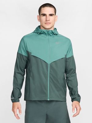 Mens Nike Repel Windrunning Green Jacket