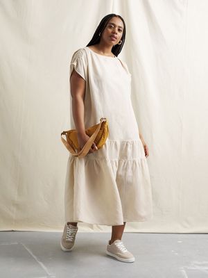 Women's Canvas Linen Tencel Blend Dress