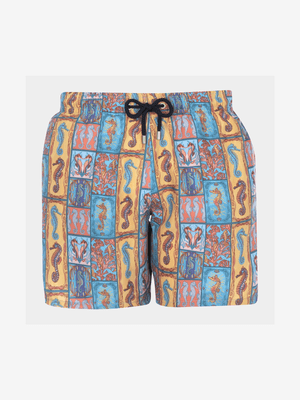 Men's Granadilla Swim Gold Seahorses Swimshorts