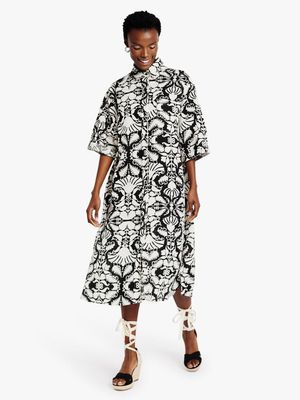 Women's Me&B Wallpaper Print Linen Dress