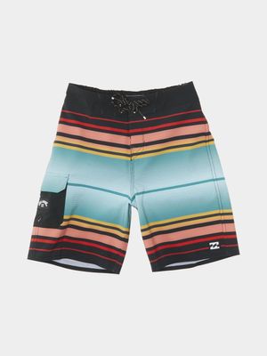 Boy's Billabong Black All Day Stripe Pro Boardshorts