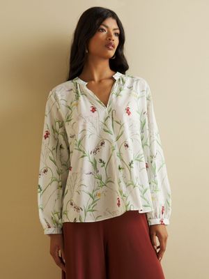 Women's Iconography Cotton Voile Blouse