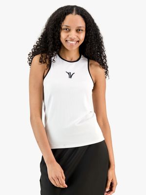 Women's Rosey & Vittori White Branded Ribbed Tank Vest