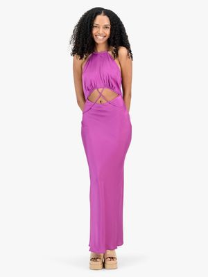 Women's Rosey & Vittori Lilac Halter Neck Dress