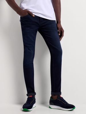 Fabiani Men's Blue/Black Skinny Denim Jean