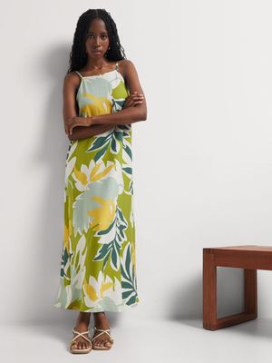 Textured Square Neck Printed Sundress