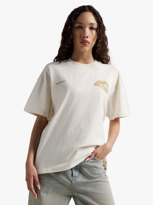 Redbat Women's Cream Oversized T-Shirt