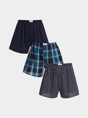 Men's Markham Paisley Check Teal/Navy Boxers