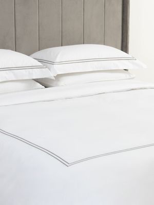 Guest House Perfect 400 Thread Count Percale Duvet Cover Set White/Silver