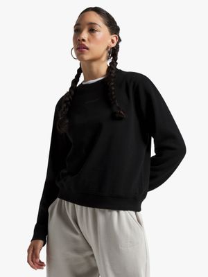 Redbat Classics Women's Black Cropped Sweat Top