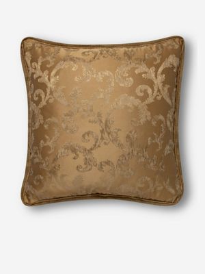 Grace Jacquard Filigree Scatter Cushion Gold 60x60cm