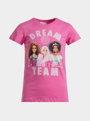 Jet Younger Girls Pink Barbie Dream Team T-Shirt