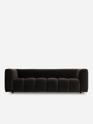 Reef 3 Seater Cotton Velvet Charcoal