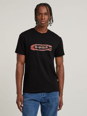 G-Star Men's Destroyed Old Skool Logo Black T-Shirt