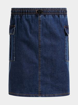 Jet Younger Girls Dark Wash Denim Skirt