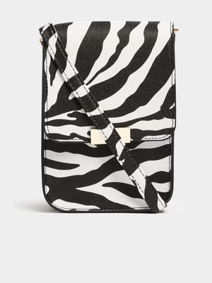 Jet Women's Black/White Zebra Print Phone Bag