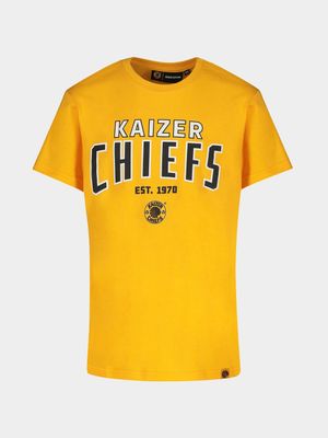 Boy's Kaizer Chiefs Yellow Collegiate Letters T-shirt