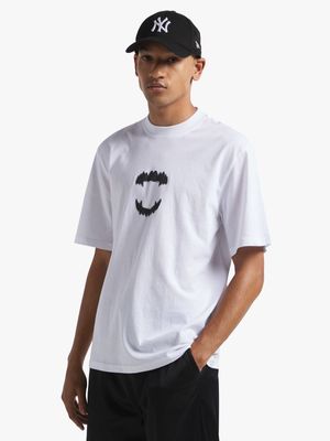 Men's White Grunge Teeth Top