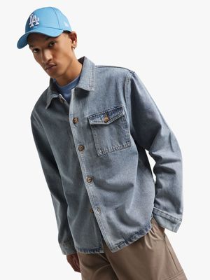 Men's Light Wash Denim Shacket