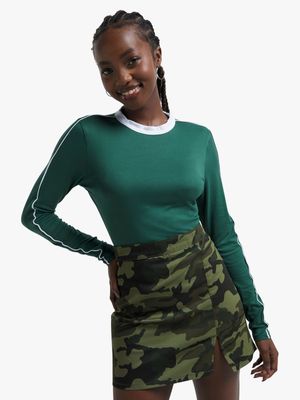 Women's Camo Mini Skirt With Slit