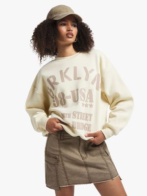 Women's Stone Oversized Graphic Sweat Top