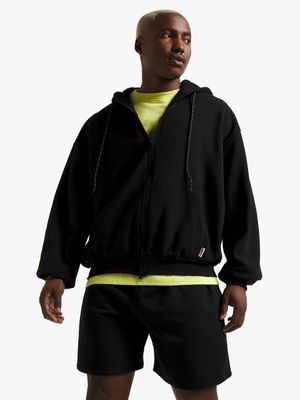 Men's Black Double Zip Hoodie