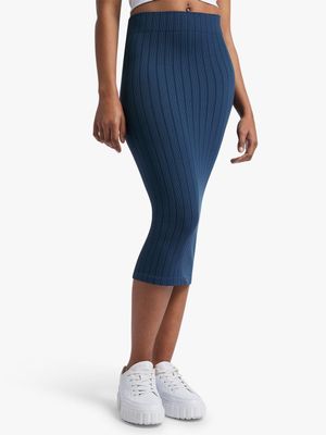 Women's Blue Seamless Skirt