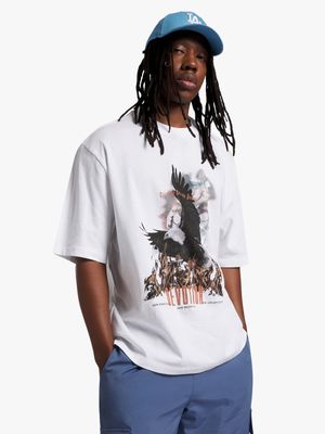 Men's White Eagle Graphic Top