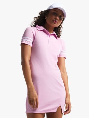 Women's Pink Johnny Collar Mini Dress