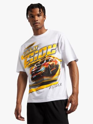 Men's White Wildside Racing Graphic Top