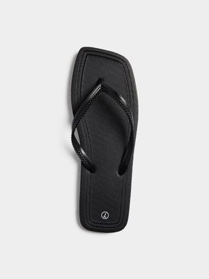 Jet Women's Black Square Flip Flop