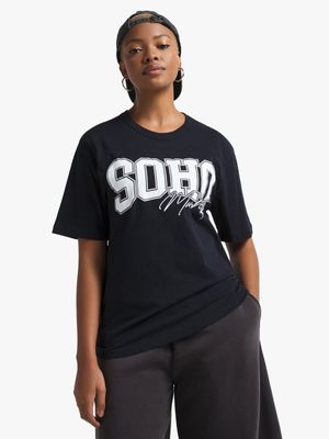 Women's Black Soho Graphic Top