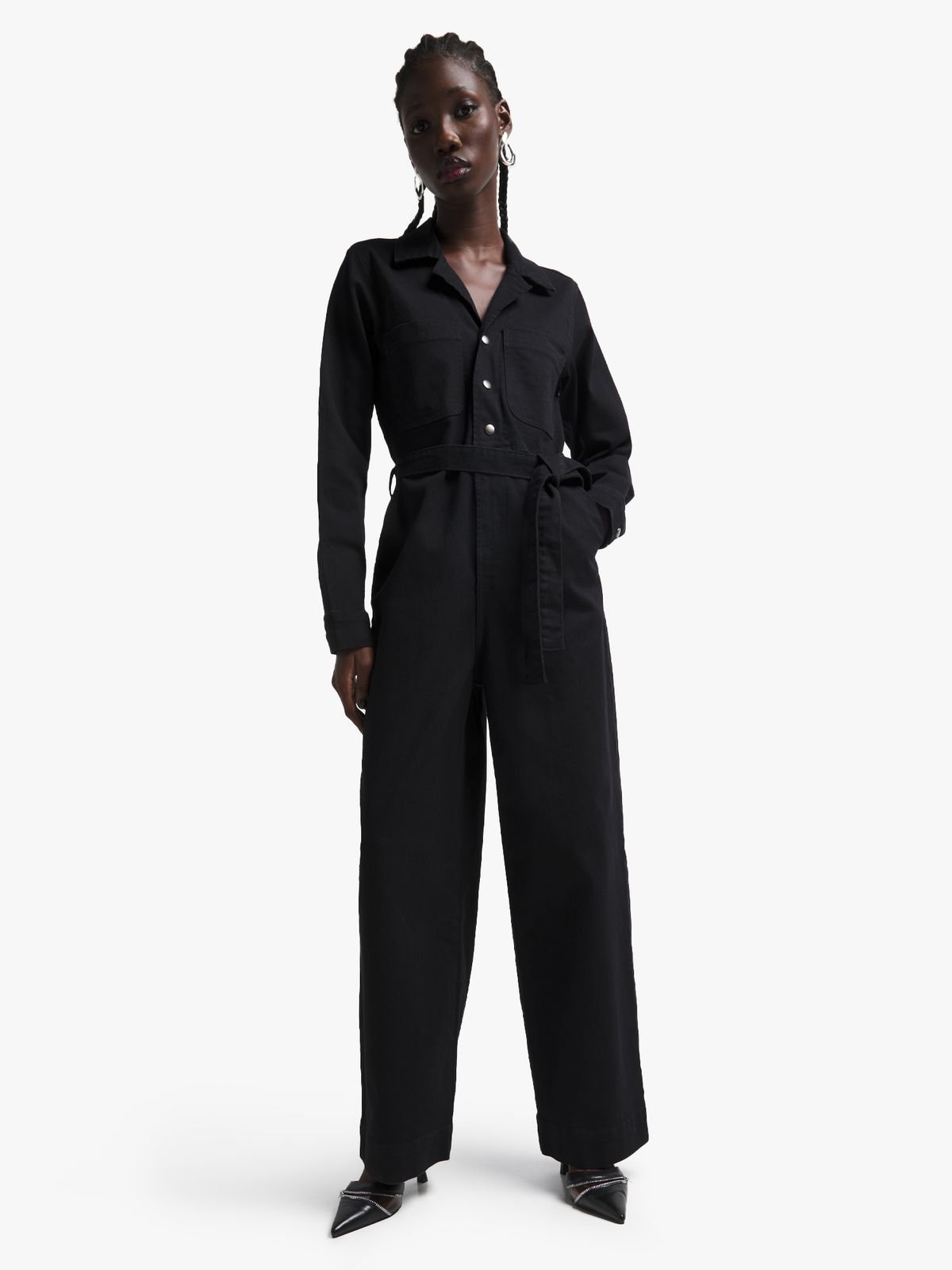 Women s Black Denim Boiler Suit Bash