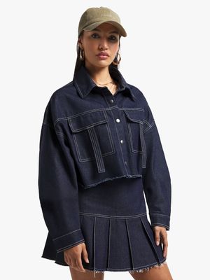 Women's Denim Co-Ord Cropped Shirt