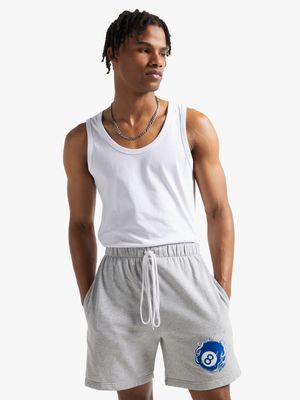 Men's Grey Melange Jogger Shorts