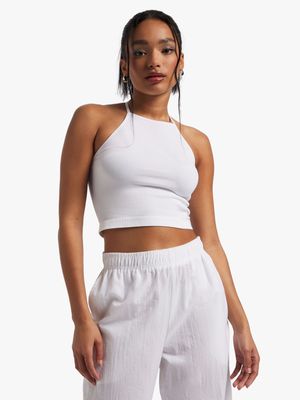 Women's White Seamless Tank Vest