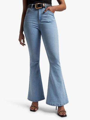 Women's Light Wash Kickflare Jeans