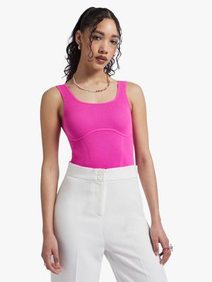 Women's Pink Corset Tank Top