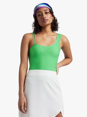 Women's Green Seamless Bodysuit