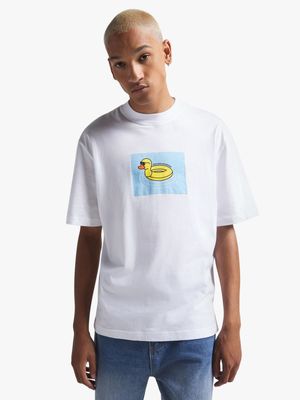 Men's White Quack Graphic Top