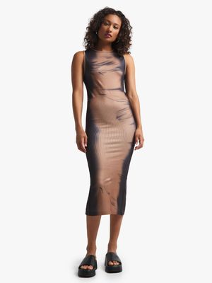 Women's Brown Seamless Tank Dress