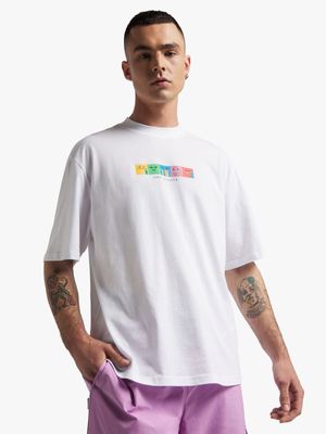 Men's White Life Is Love Graphic Print T-Shirt