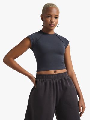 Women's Charcoal Seamless Top