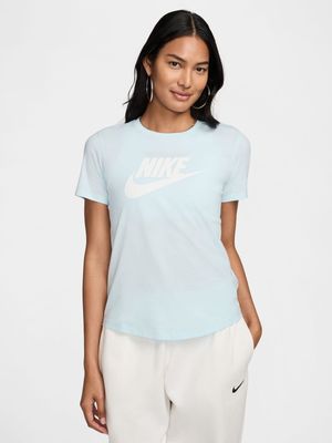 Womens Nike Sportswear Club Essential Ice Blue Short Sleeve Tee