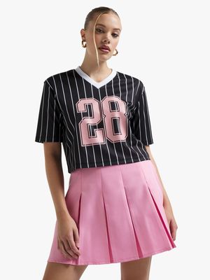 Women's Pink Pleated Mini Skirt