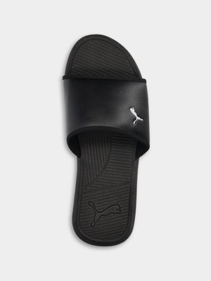 Mens Puma Sporty Cat Black Slides