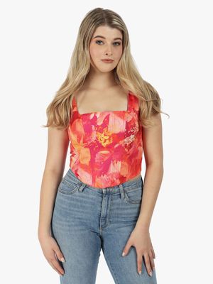 Women's Guess Pink Sia Corset Top