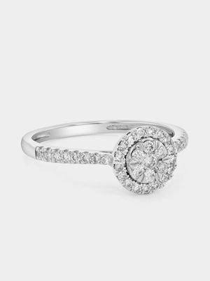 White Gold 0.3ct Lab Grown Diamond Round Halo Ring