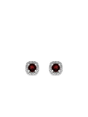 Sterling Silver Cubic Zirconia Women's January Birthstone Stud Earrings