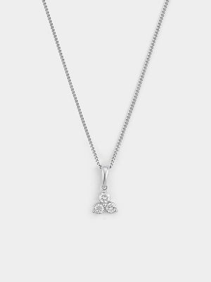 Sterling Silver Lab Grown Diamond Women’s Round Trio Pendant